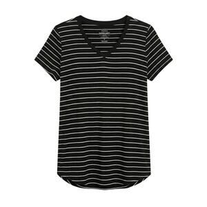 Torrid Women's L Minimalist Staple Nautical Career Office Striped V-Neck T-Shirt